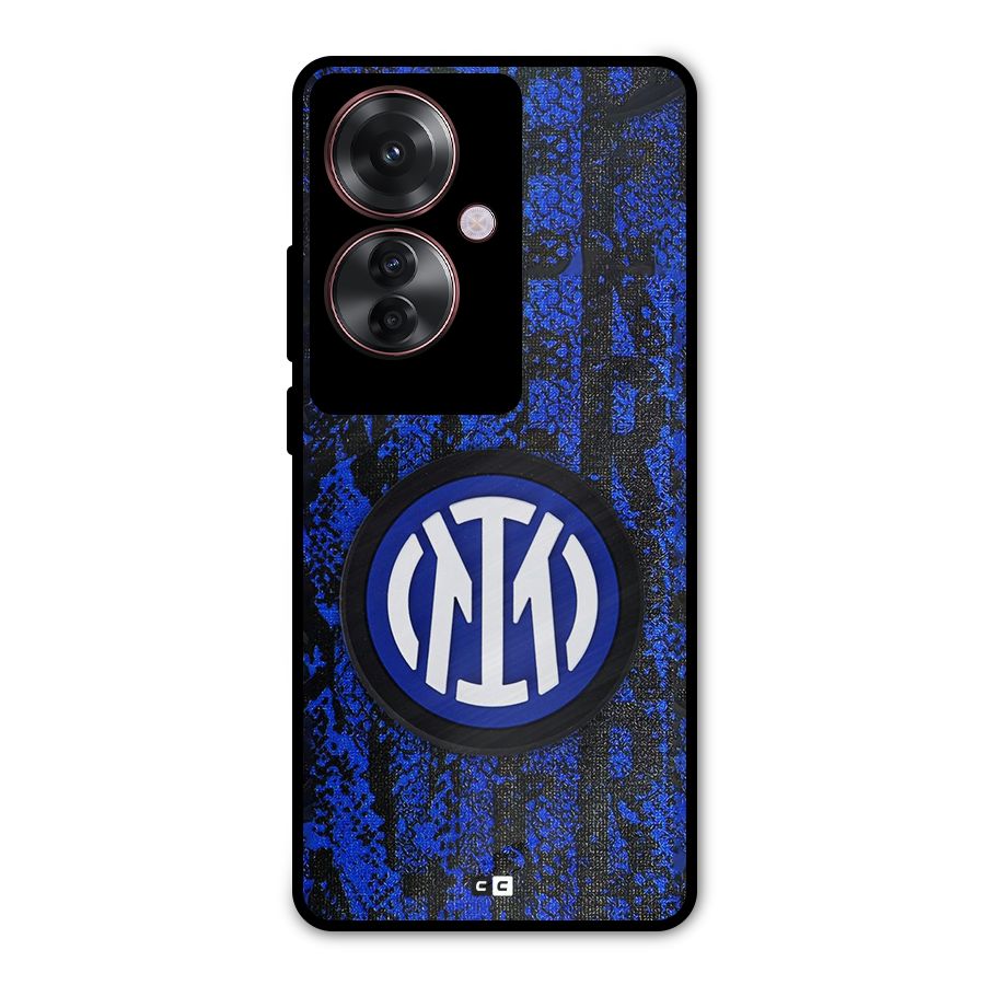 Inter Milan Texture Metal Back Case for Oppo F25 Pro