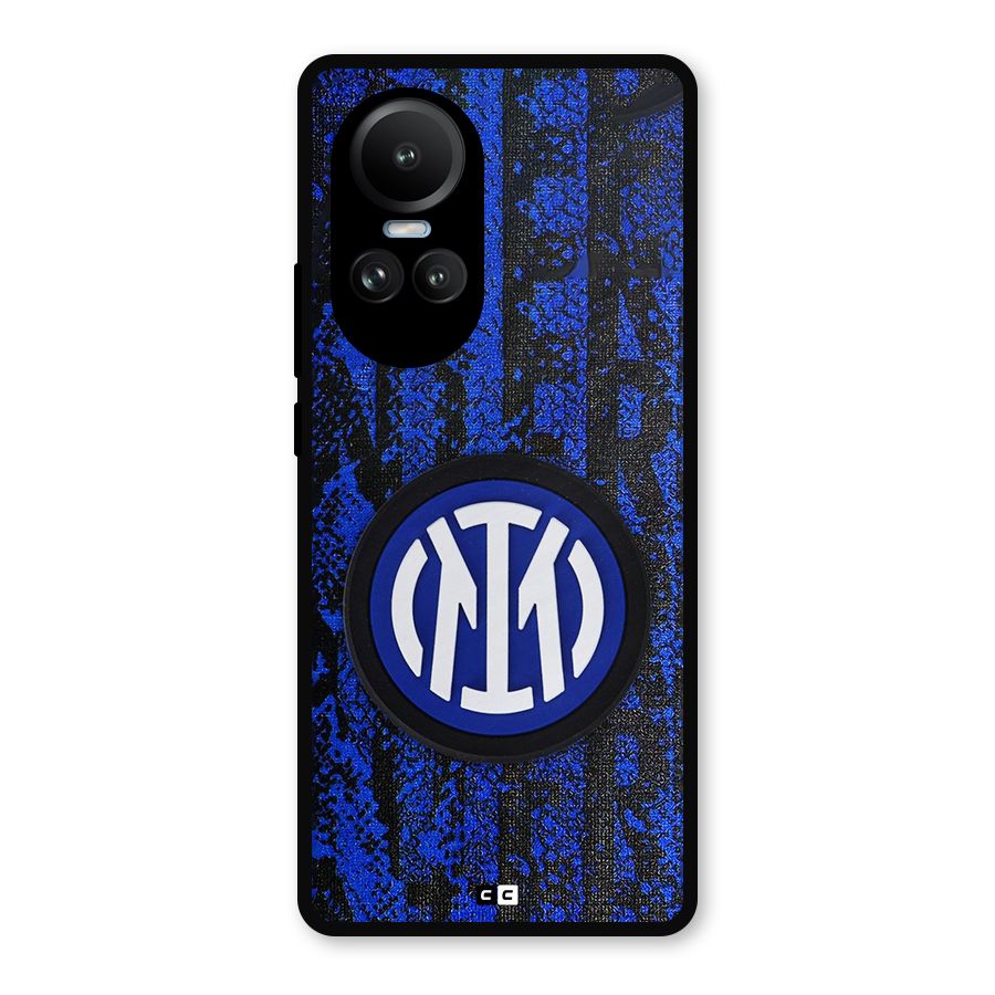 Inter Milan Texture Metal Back Case for Oppo Reno10
