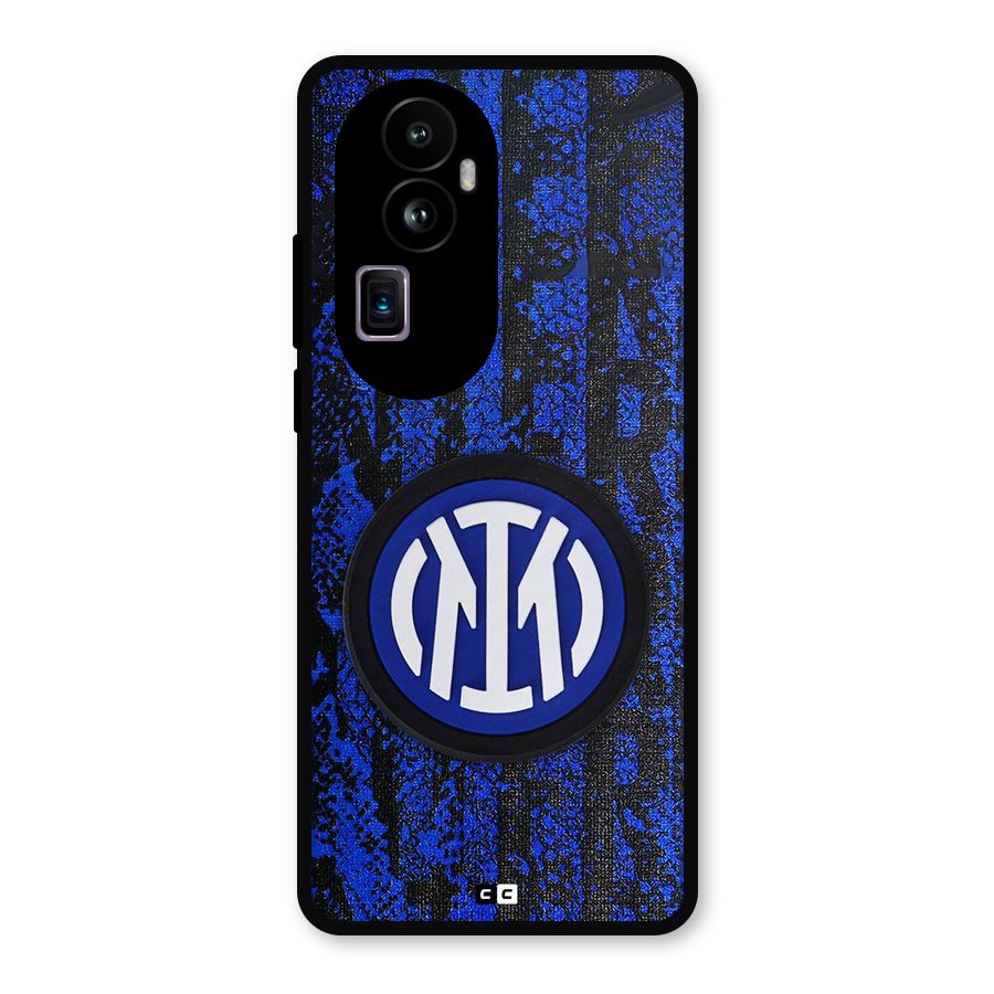 Inter Milan Texture Metal Back Case for Oppo Reno10 Pro Plus