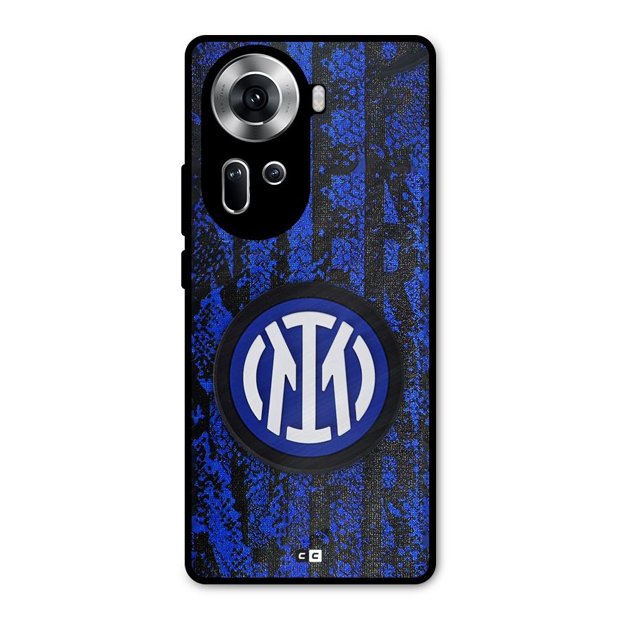 Inter Milan Texture Metal Back Case for Oppo Reno11 5G