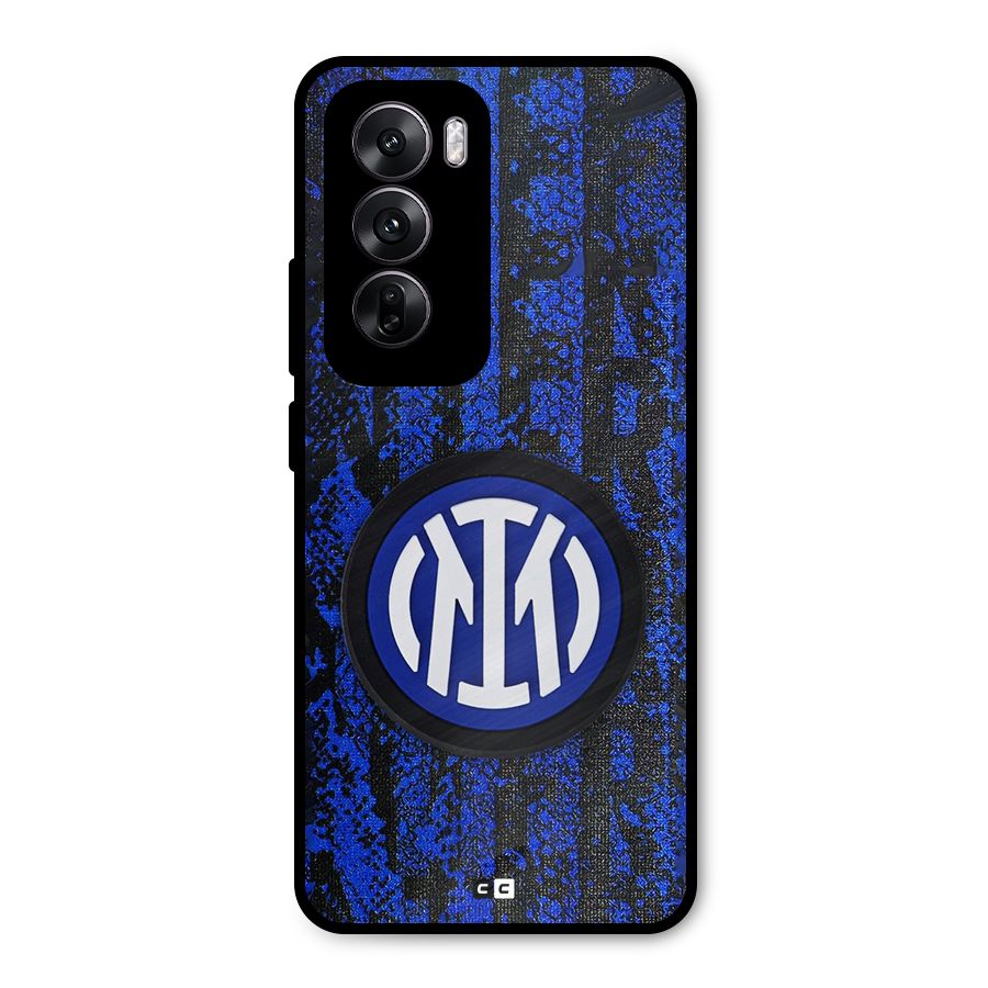 Inter Milan Texture Metal Back Case for Oppo Reno12
