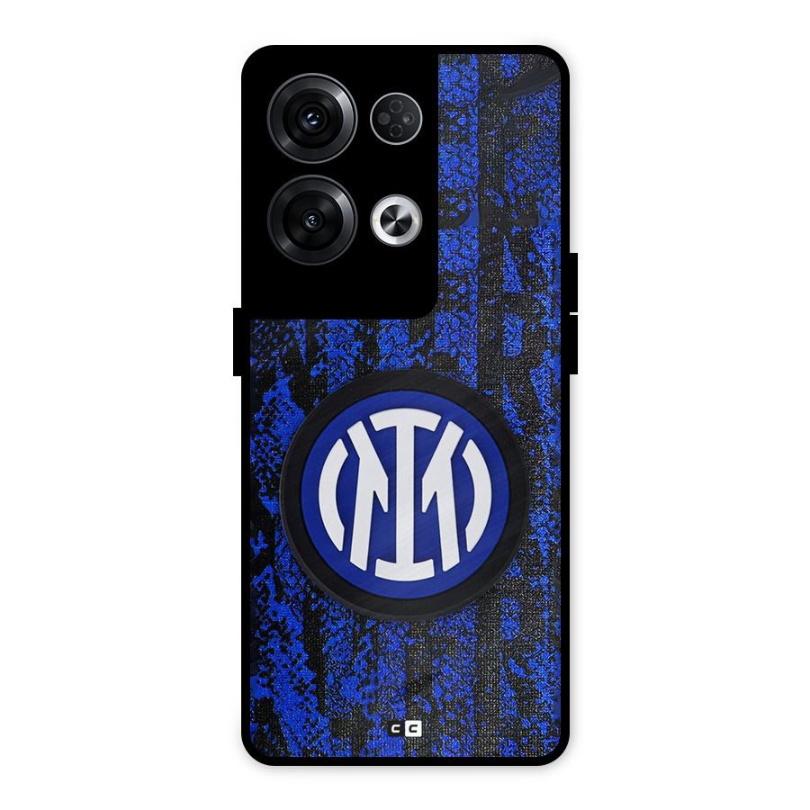 Inter Milan Texture Metal Back Case for Oppo Reno8 Pro 5G