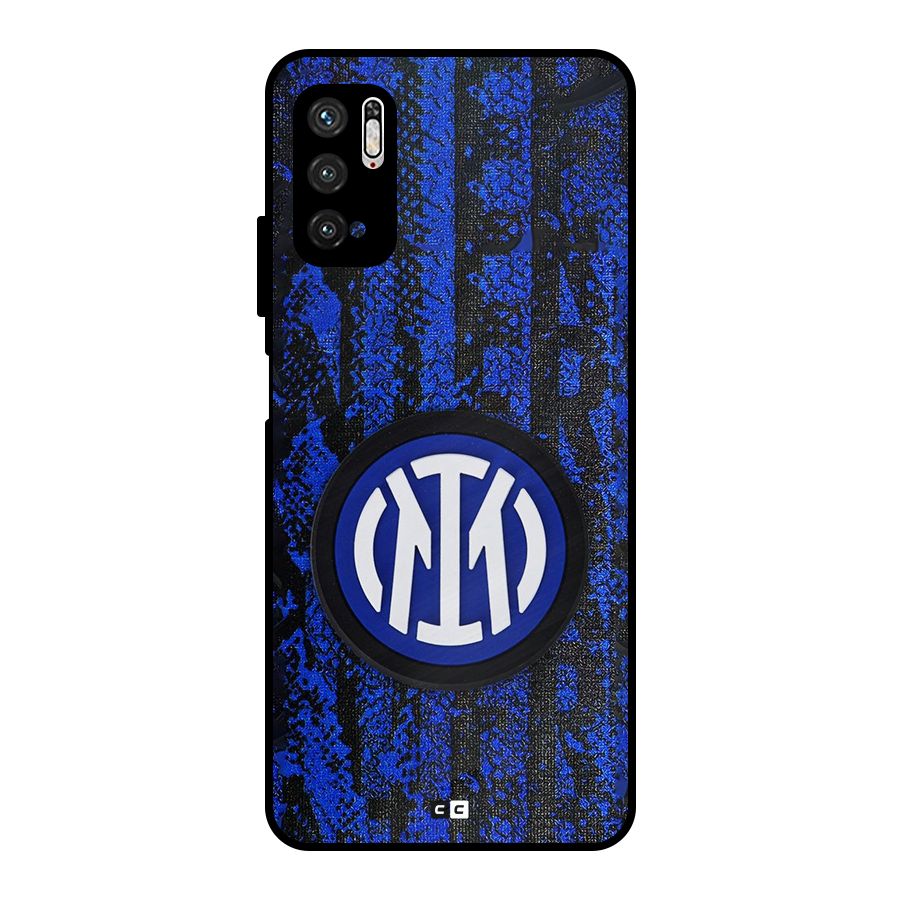 Inter Milan Texture Metal Back Case for Poco M3 Pro 5G