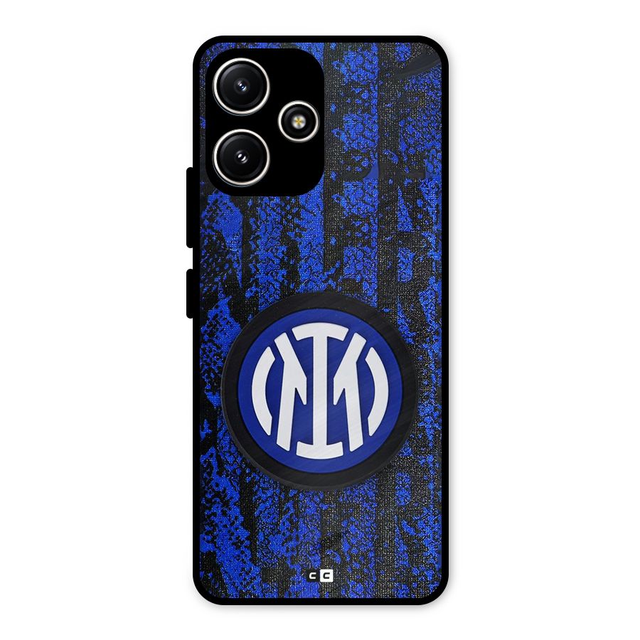 Inter Milan Texture Metal Back Case for Poco M6 Pro