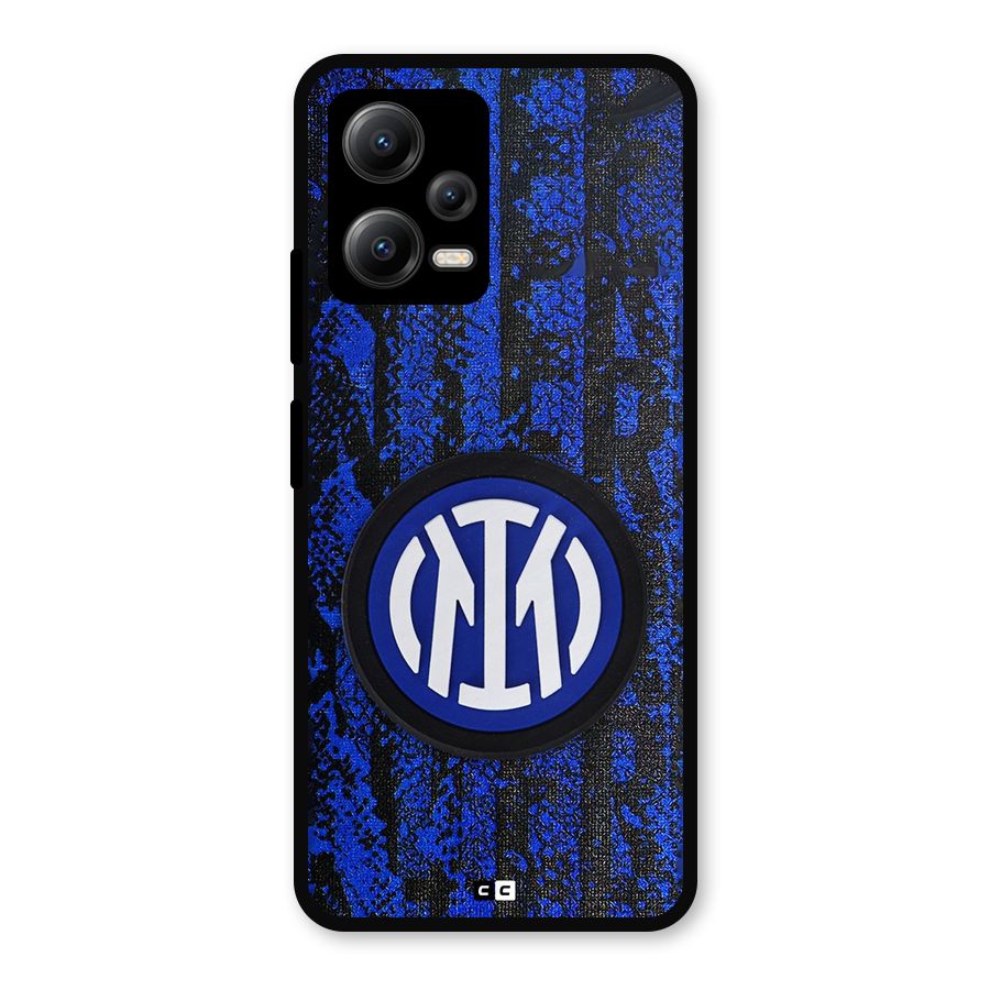 Inter Milan Texture Metal Back Case for Poco X5