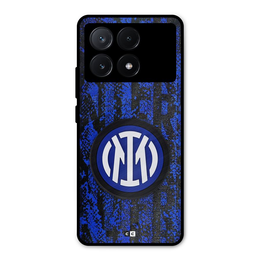 Inter Milan Texture Metal Back Case for Poco X6 Pro