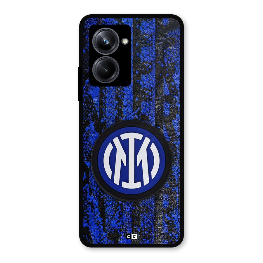 Inter Milan Texture Metal Back Case for Realme 10 Pro