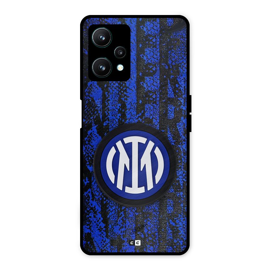 Inter Milan Texture Metal Back Case for Realme 9 Pro 5G