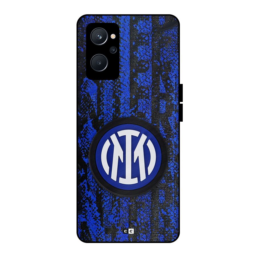 Inter Milan Texture Metal Back Case for Realme 9i 5G