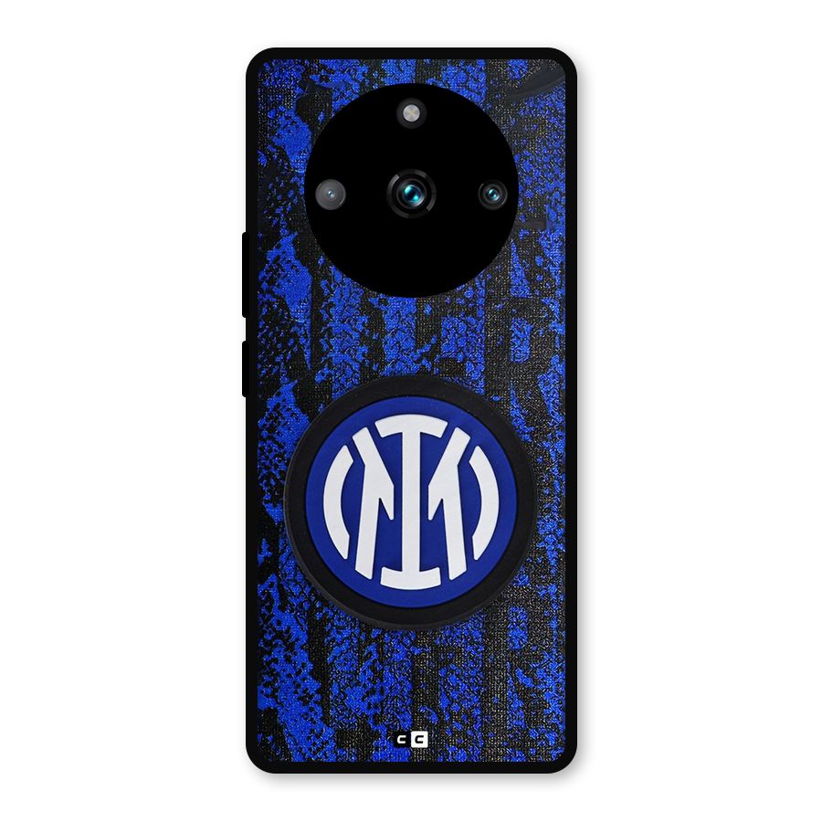 Inter Milan Texture Metal Back Case for Realme Narzo 60 Pro