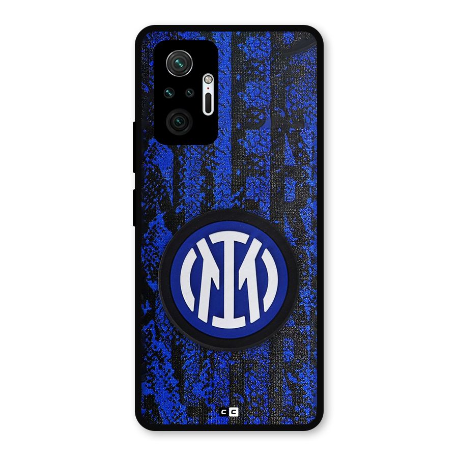 Inter Milan Texture Metal Back Case for Redmi Note 10 Pro Max