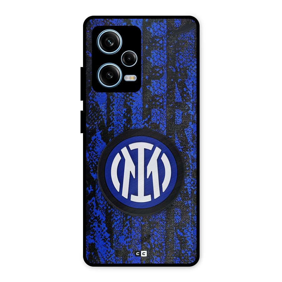 Inter Milan Texture Metal Back Case for Redmi Note 12 Pro