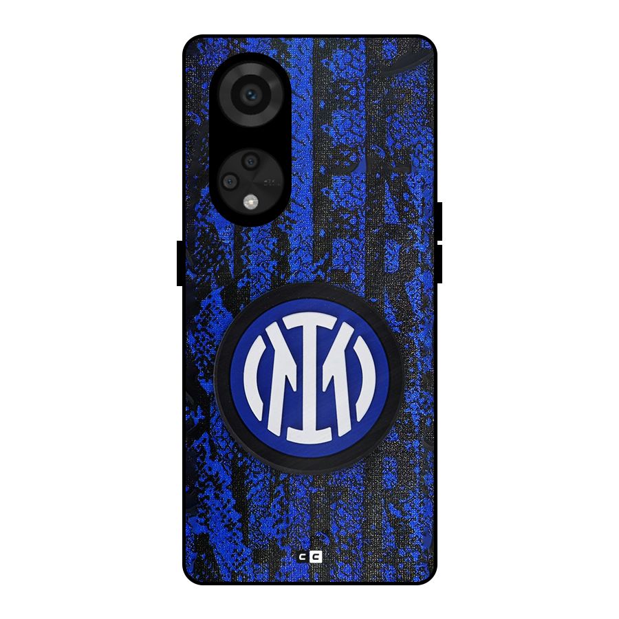 Inter Milan Texture Metal Back Case for Reno8 T 5G
