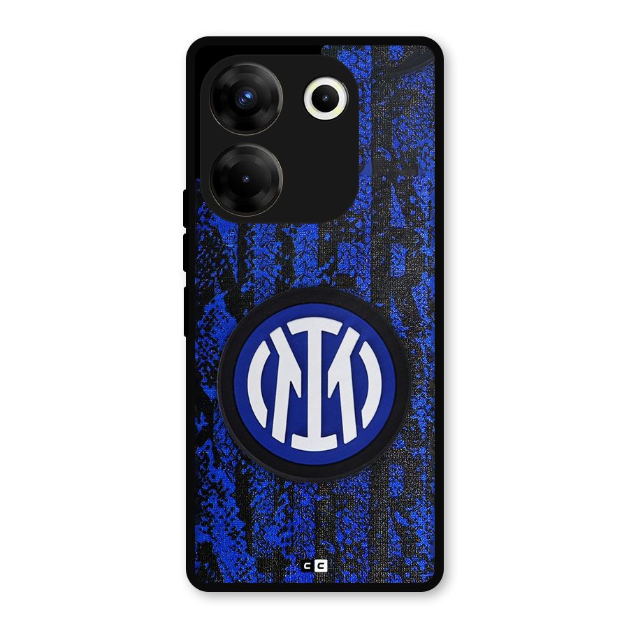 Inter Milan Texture Metal Back Case for Tecno Camon 20 Pro