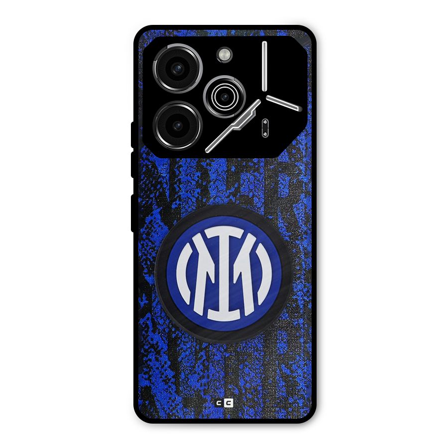Inter Milan Texture Metal Back Case for Tecno Pova 6 Pro