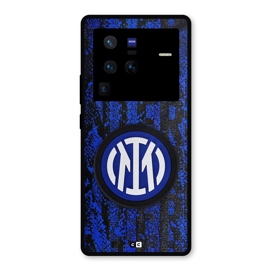 Inter Milan Texture Metal Back Case for Vivo X80 Pro