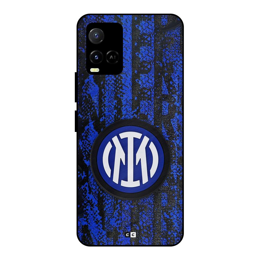 Inter Milan Texture Metal Back Case for Vivo Y33s