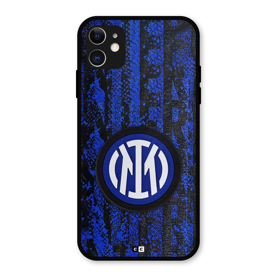 Inter Milan Texture Metal Back Case for iPhone 11