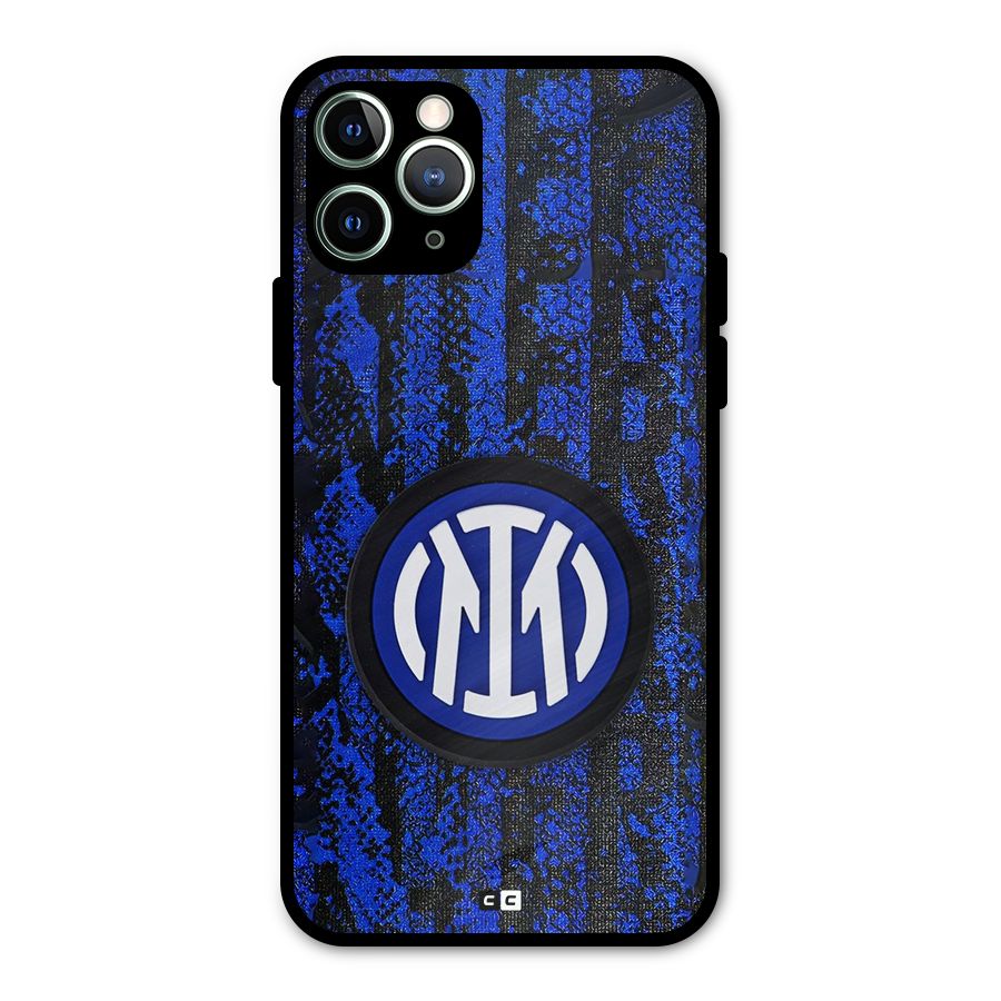 Inter Milan Texture Metal Back Case for iPhone 11 Pro Max