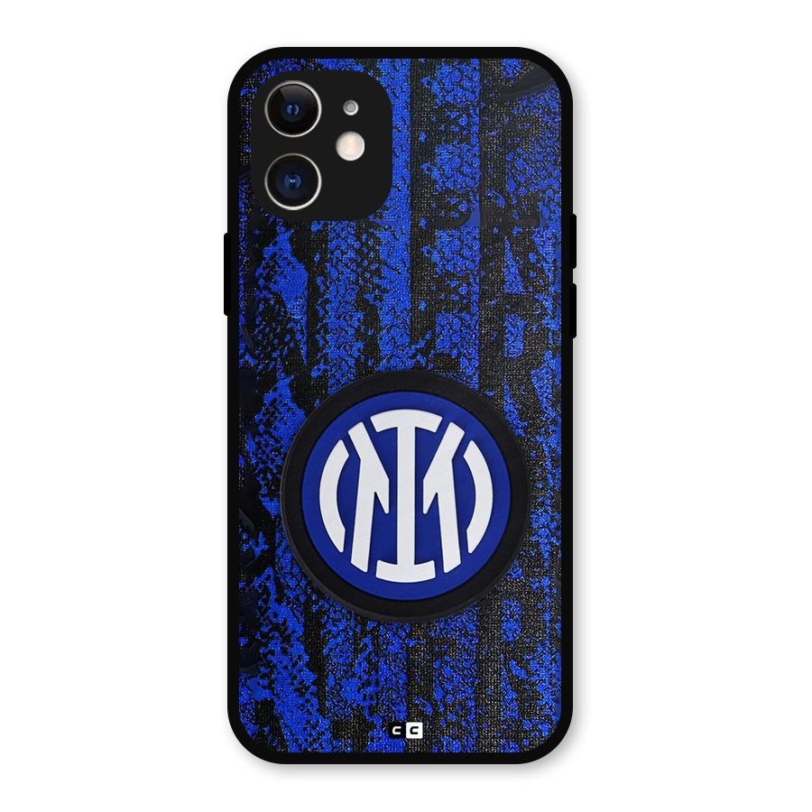 Inter Milan Texture Metal Back Case for iPhone 12