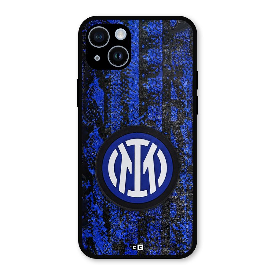 Inter Milan Texture Metal Back Case for iPhone 14