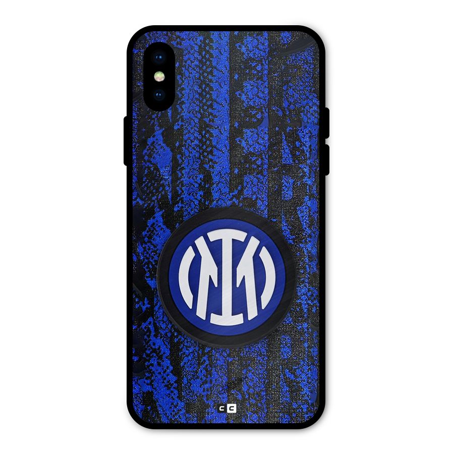 Inter Milan Texture Metal Back Case for iPhone X