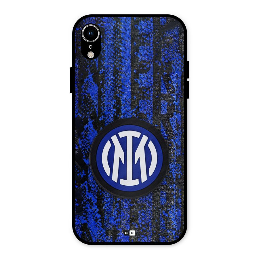 Inter Milan Texture Metal Back Case for iPhone XR