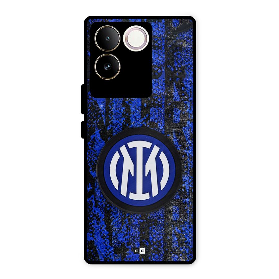 Inter Milan Texture Metal Back Case for iQOO Z7 Pro