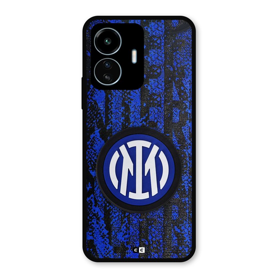 Inter Milan Texture Metal Back Case for vivo iQOO Z6 Lite 5G