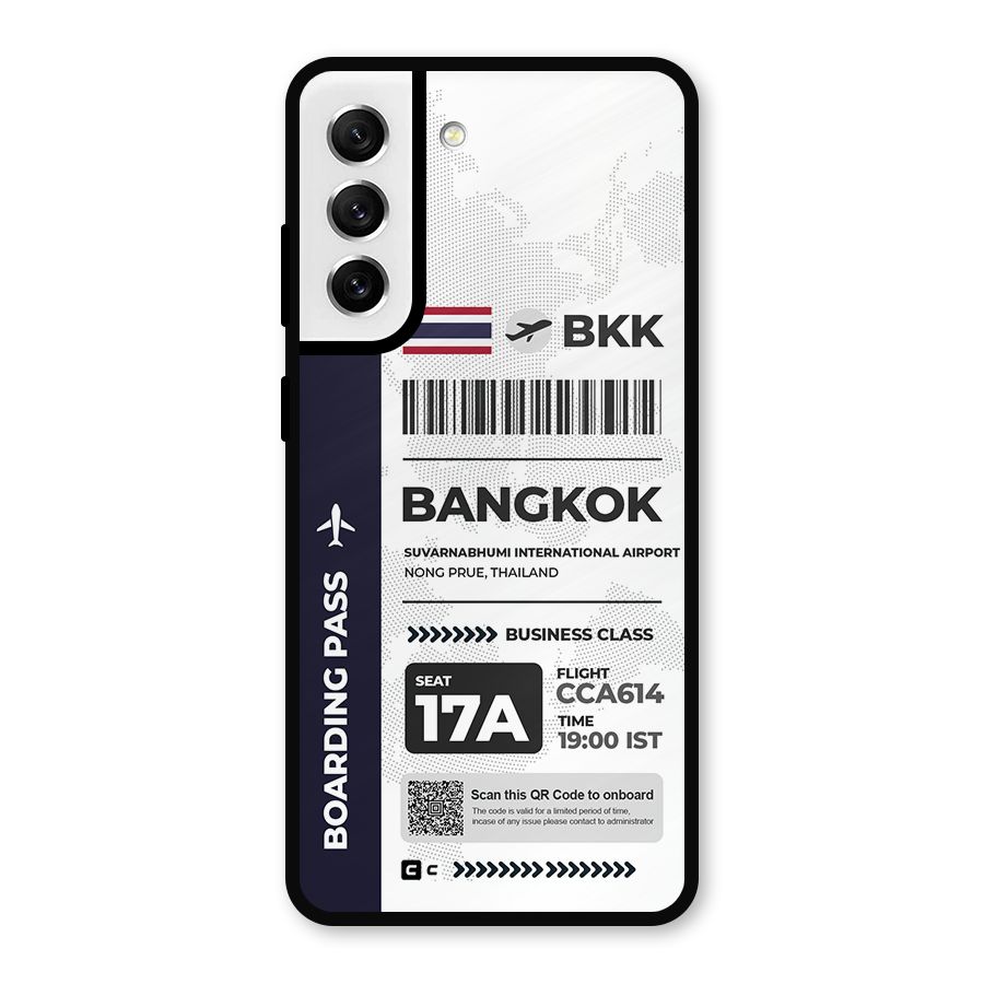 International Boarding Pass Bangkok Metal Back Case for Galaxy S21 FE 5G