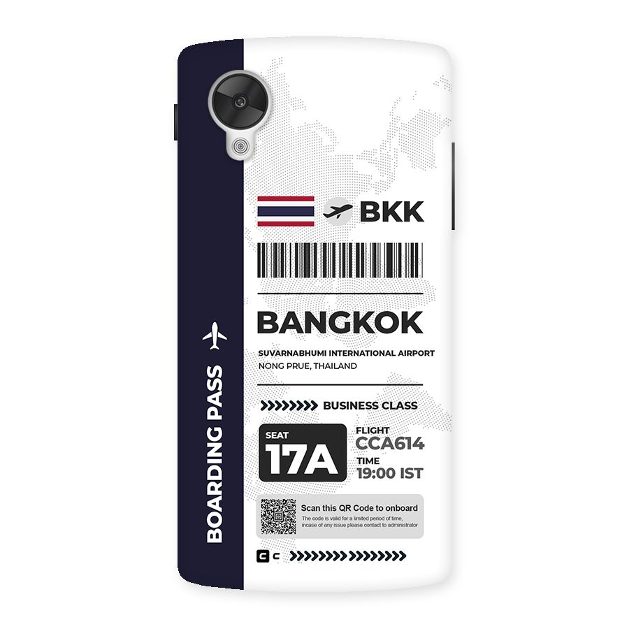 International Boarding Pass Bangkok Back Case for Google Nexus 5