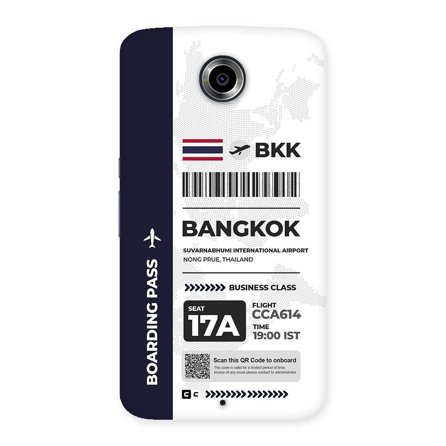 International Boarding Pass Bangkok Back Case for Google Nexus 6