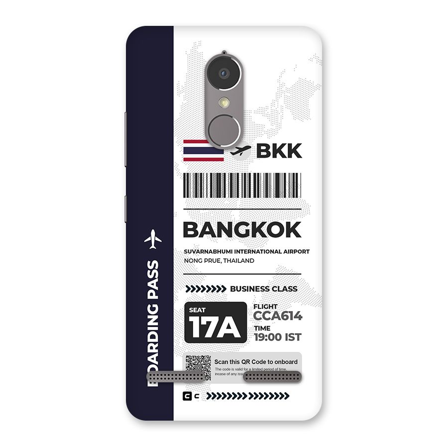 International Boarding Pass Bangkok Back Case for Lenovo K6