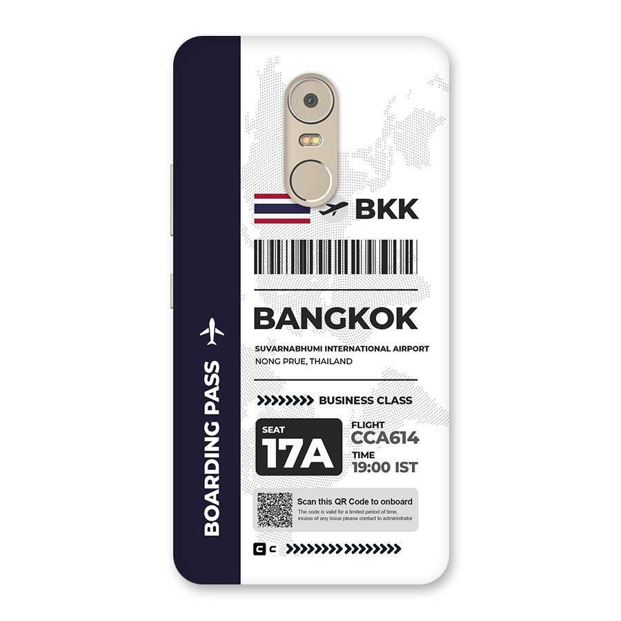 International Boarding Pass Bangkok Back Case for Lenovo K6 Note