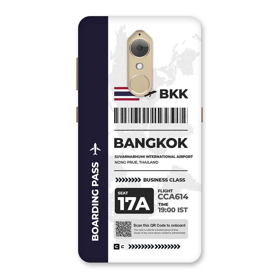 International Boarding Pass Bangkok Back Case for Lenovo K8