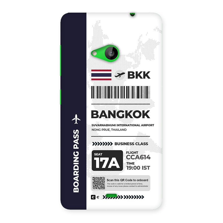 International Boarding Pass Bangkok Back Case for Lumia 535