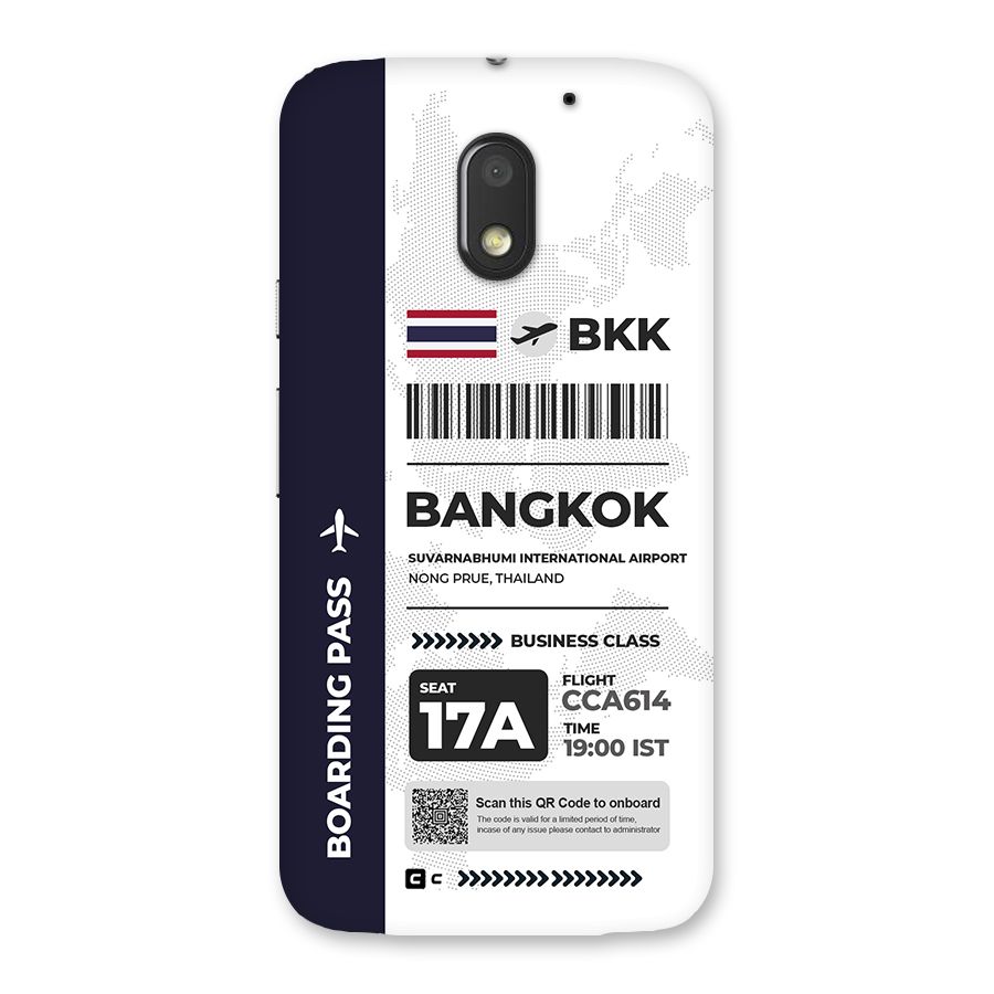 International Boarding Pass Bangkok Back Case for Moto E3 Power