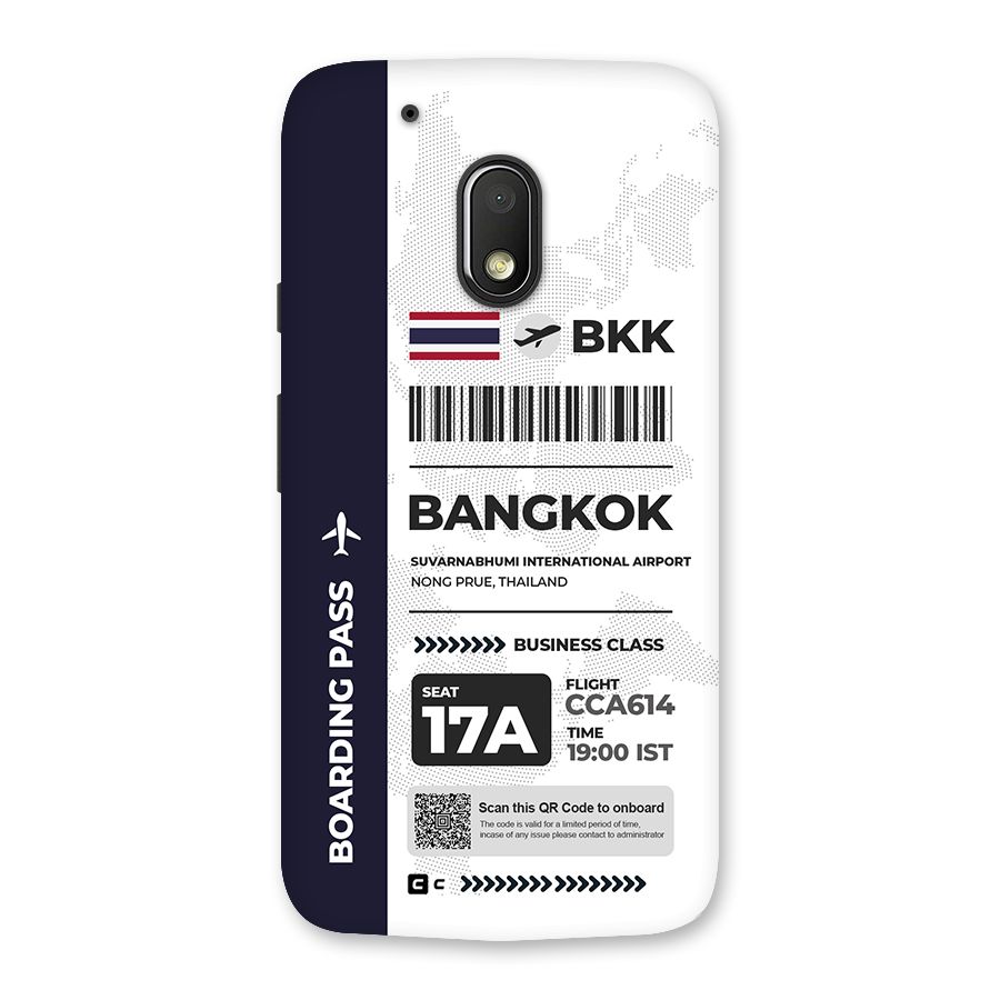 International Boarding Pass Bangkok Back Case for Moto G4 Play