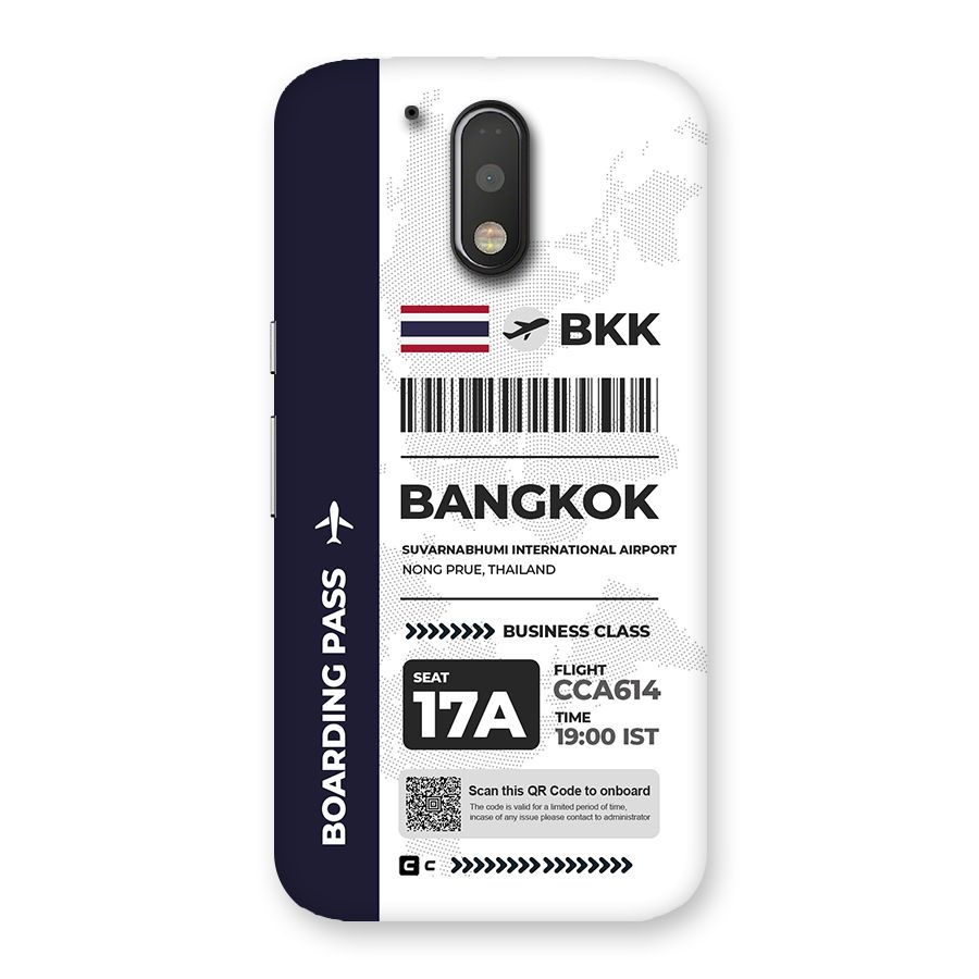 International Boarding Pass Bangkok Back Case for Moto G4 Plus