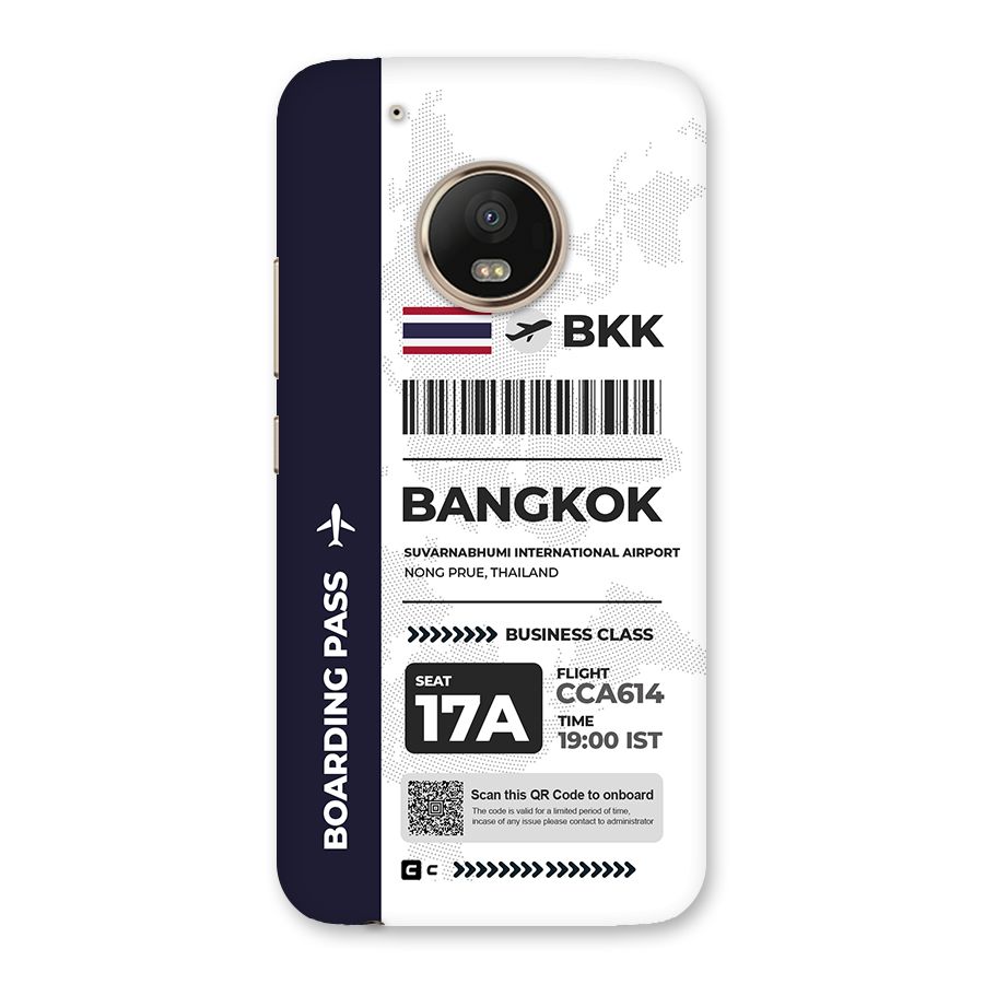 International Boarding Pass Bangkok Back Case for Moto G5 Plus