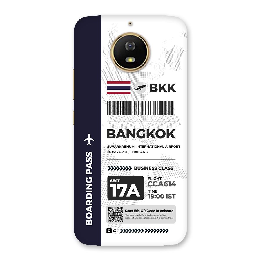 International Boarding Pass Bangkok Back Case for Moto G5s