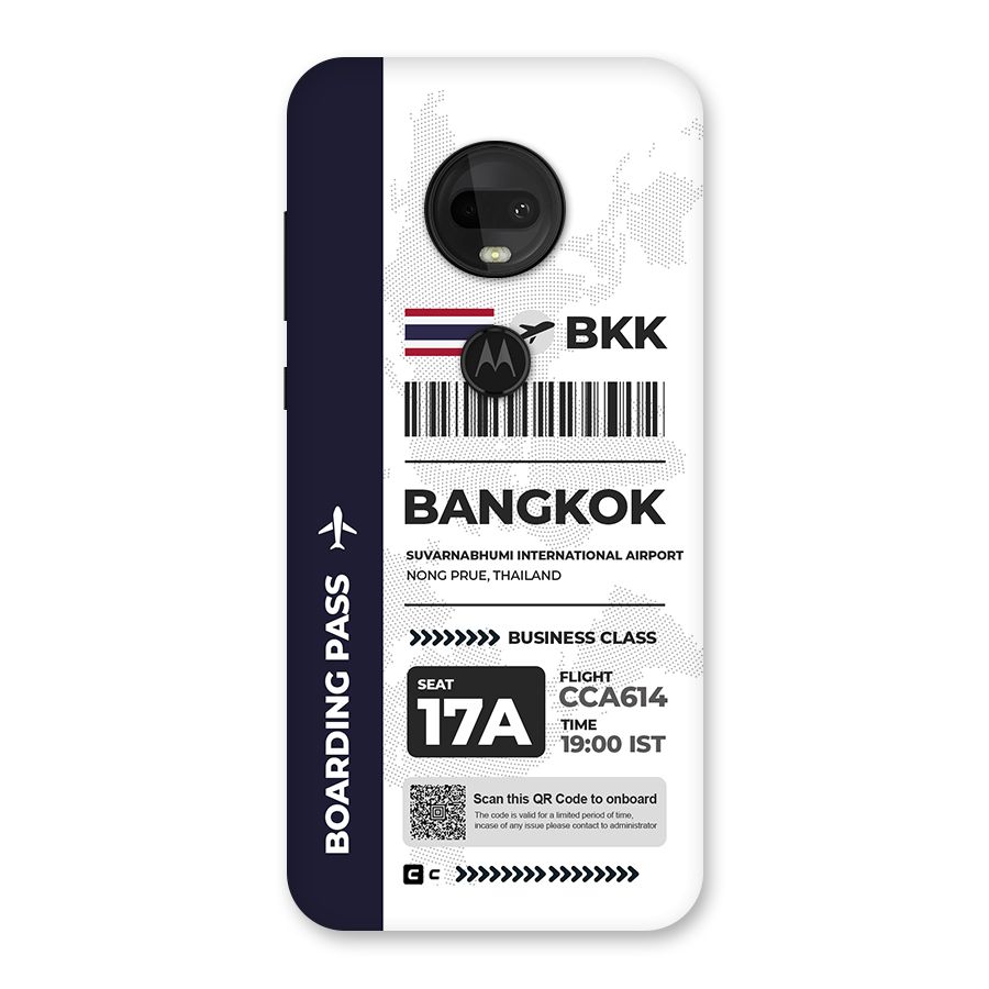 International Boarding Pass Bangkok Back Case for Moto G7