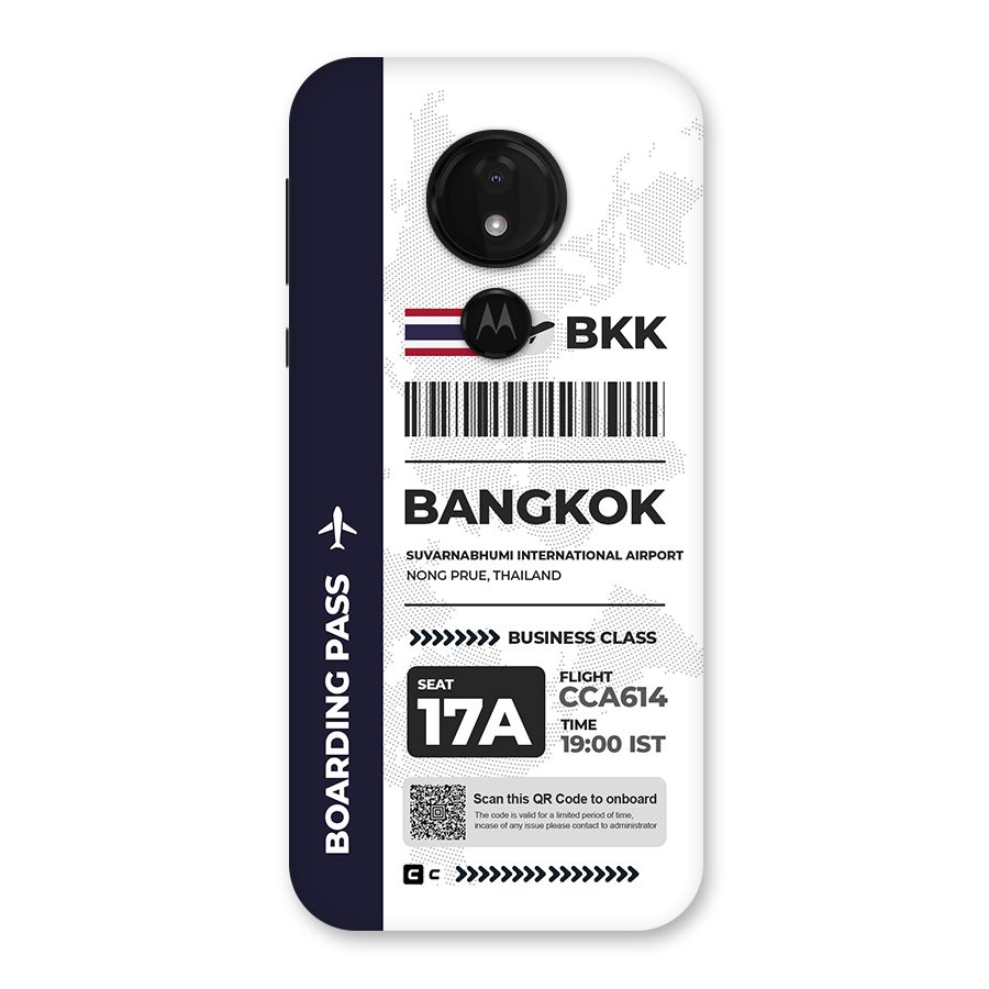 International Boarding Pass Bangkok Back Case for Moto G7 Power