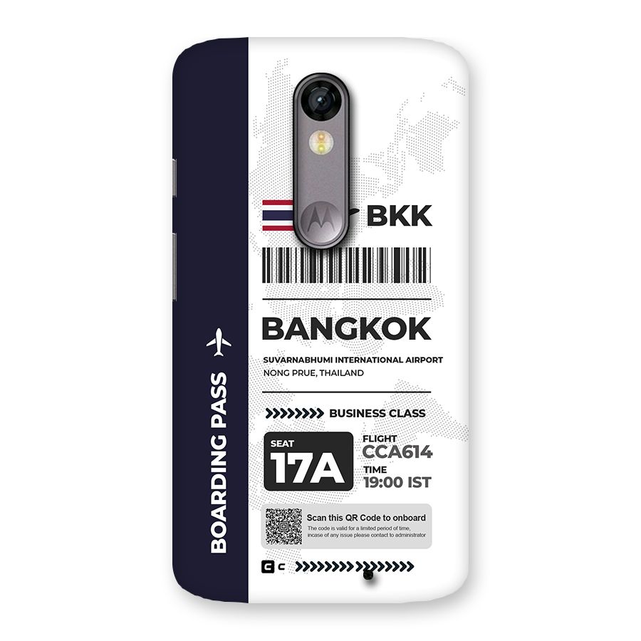 International Boarding Pass Bangkok Back Case for Moto X Force