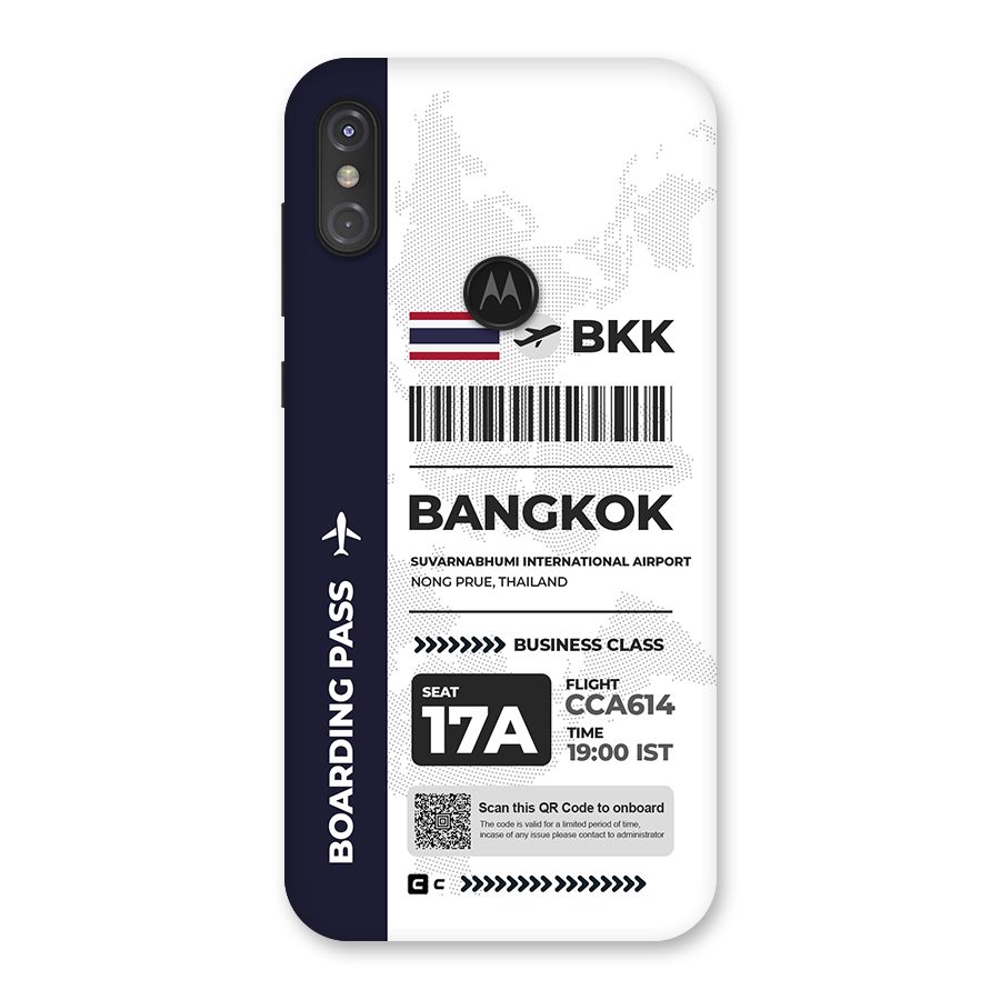 International Boarding Pass Bangkok Back Case for Motorola One Power