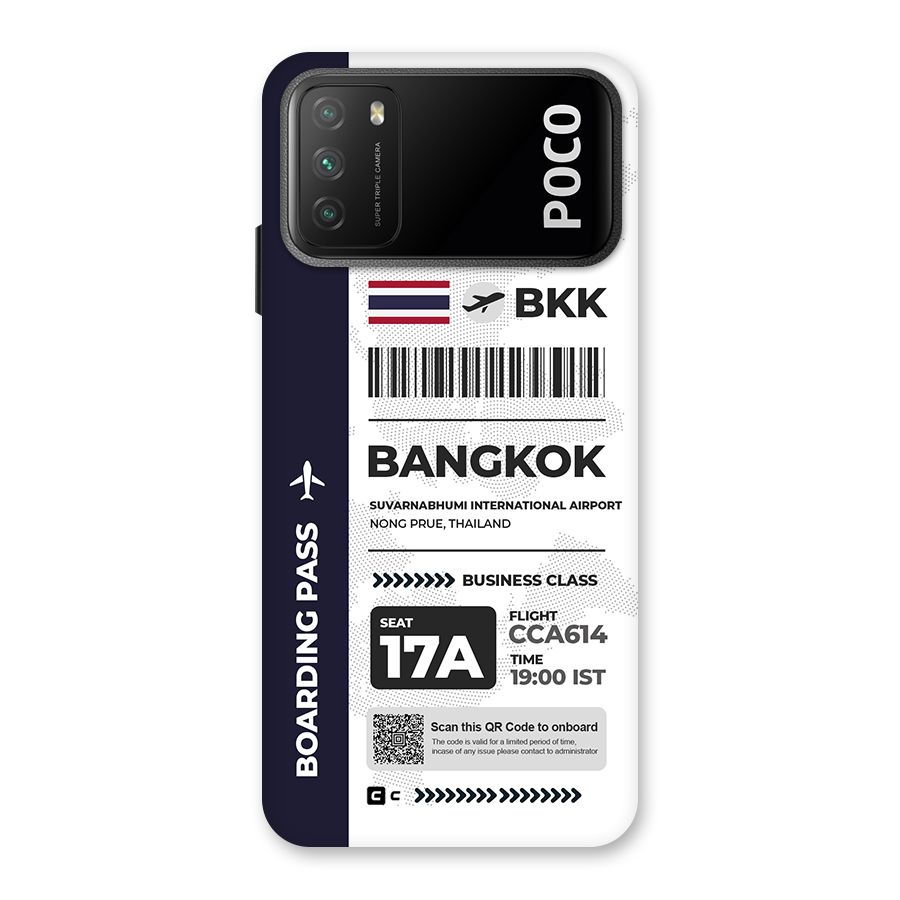 International Boarding Pass Bangkok Back Case for Poco M3