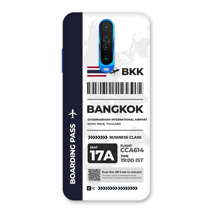 International Boarding Pass Bangkok Back Case for Poco X2