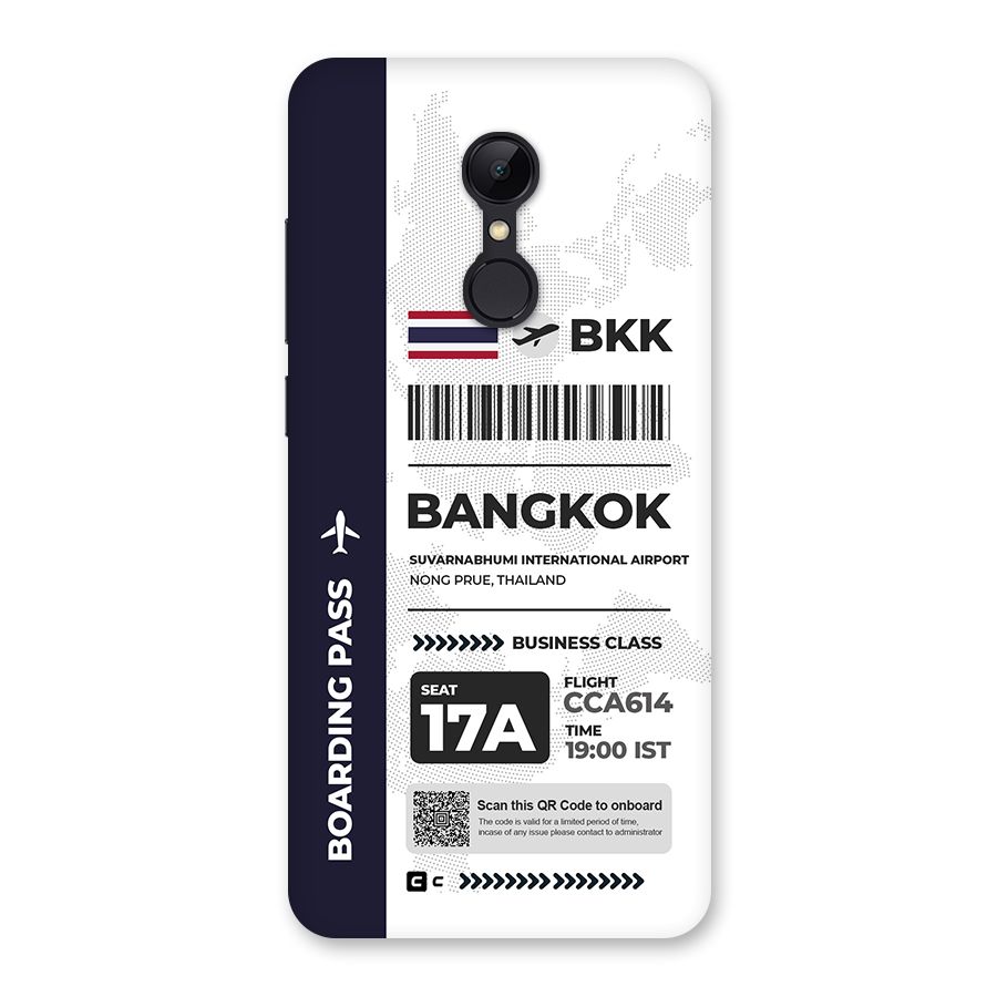 International Boarding Pass Bangkok Back Case for Redmi 5