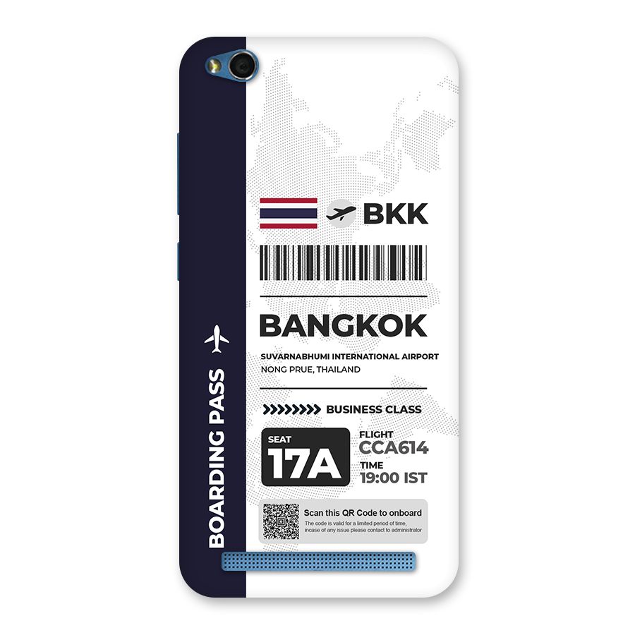 International Boarding Pass Bangkok Back Case for Redmi 5A