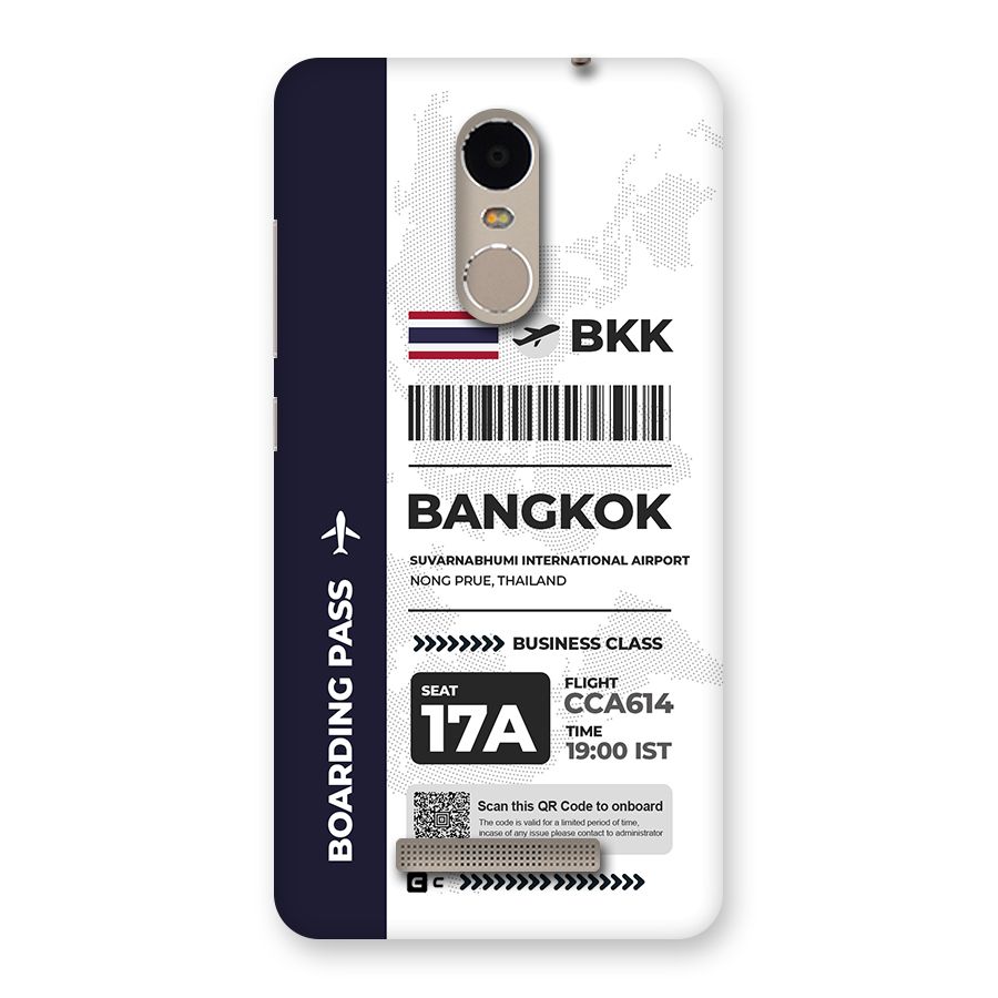 International Boarding Pass Bangkok Back Case for Redmi Note 3